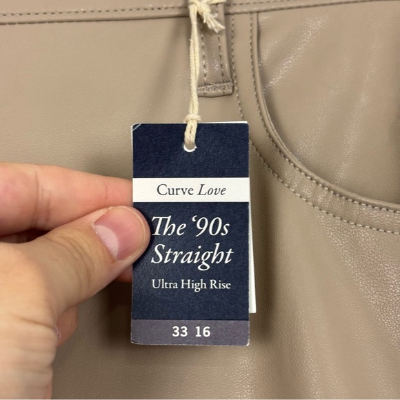 Abercrombie & Fitch The 90’s Straight Ultra High Rise Vegan Leather Pants NWT 16 - Picture 8 of 15